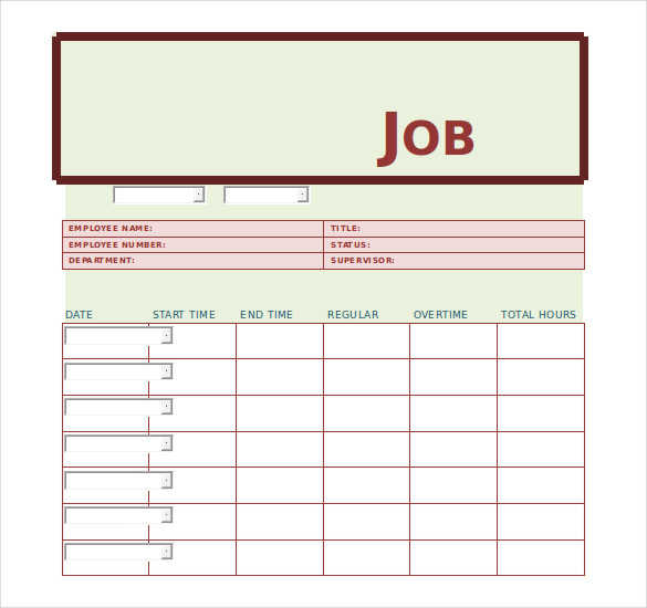 kostenlose DOC-Format Job Sheet Vorlage