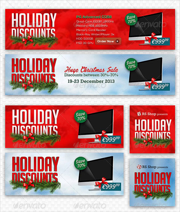 christmas holiday web banner advertisment template