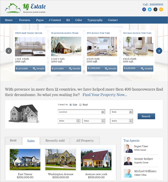 30+ FREE Real Estate Joomla Themes & Templates PSD, HTML