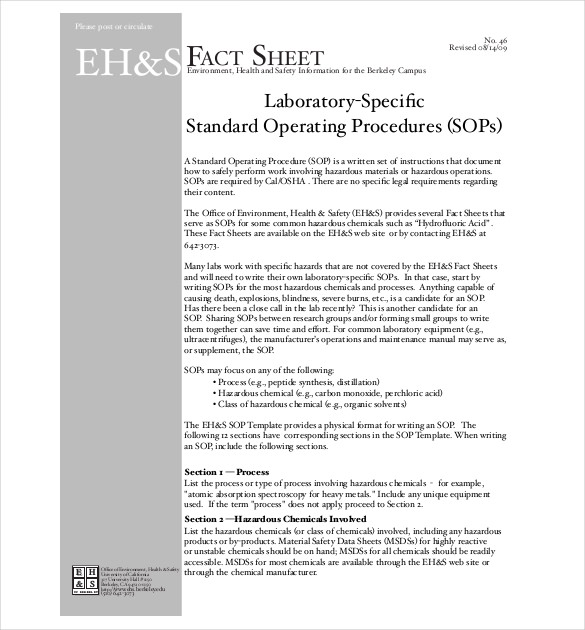 13+ Standard Operating Procedure Templates PDF, DOC