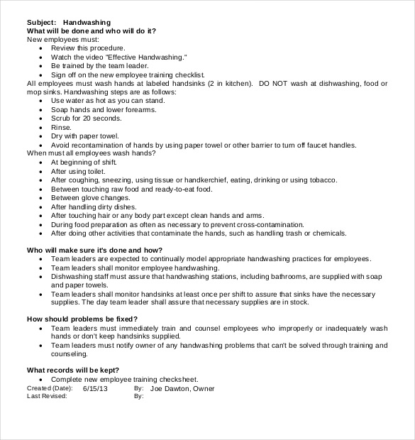 13+ Standard Operating Procedure Templates - PDF, DOC ...