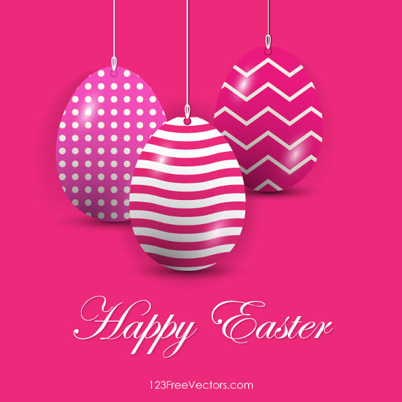 easter eggs in pink background vector download