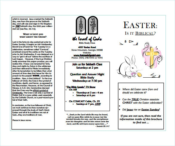easter brochure example template free download