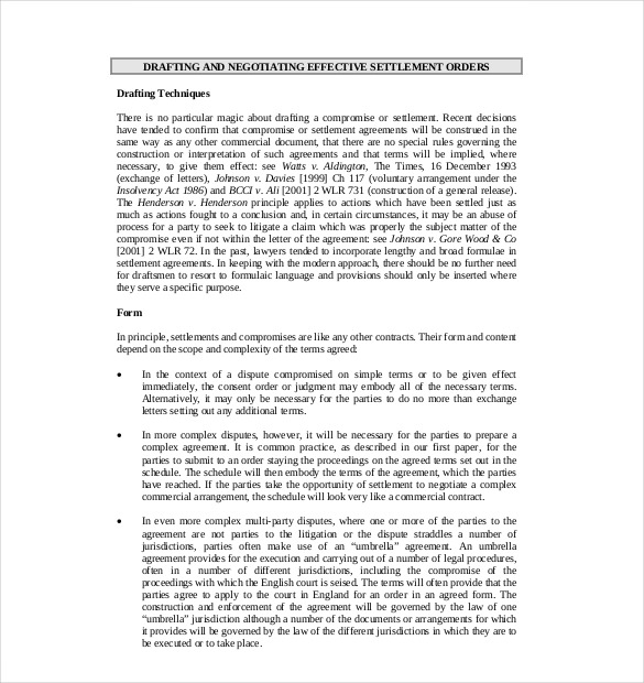 20 Settlement Agreement Templates Word Pdf Pages Organic Articles 5730