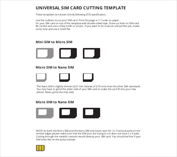 Micro Sim Template 10+ Free Word, PDF Documents Download