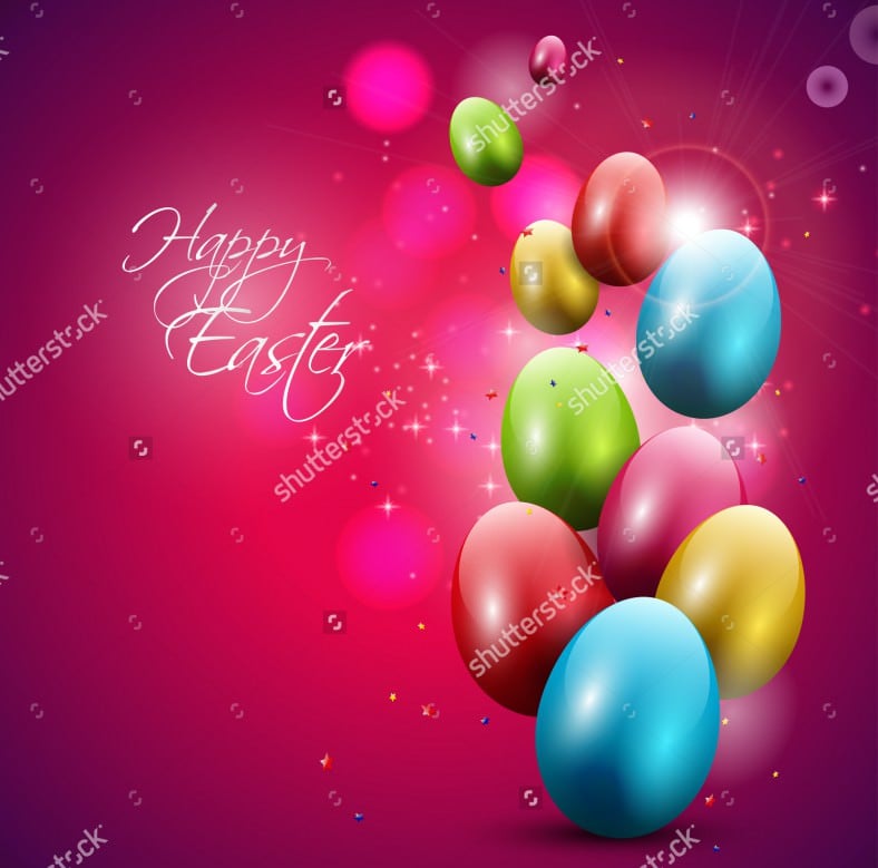 modern red easter background with colorful eggs download 788x