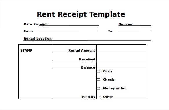 rent receipt template doc format free download