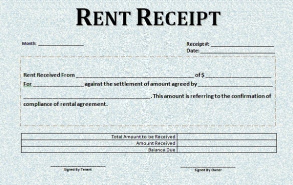 word format of rental receipt template free download