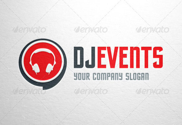 dj events logo template ai design download