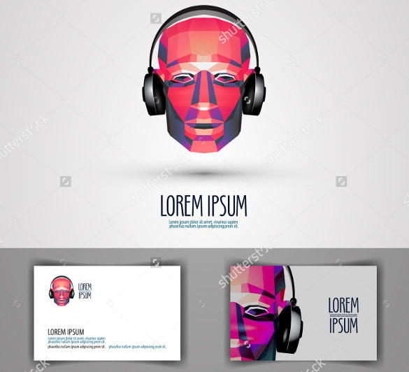 download music vector dj logo design template