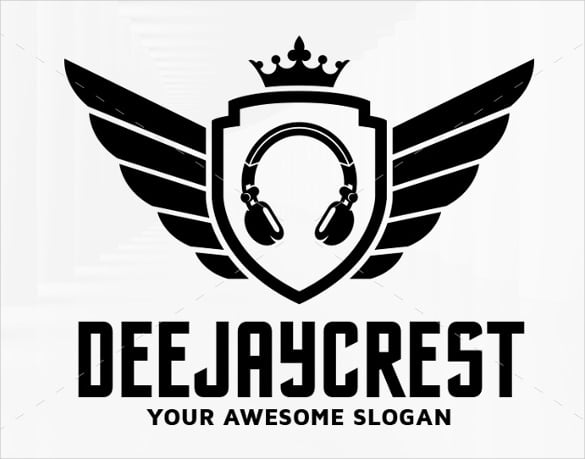 dj crest logo template eps download
