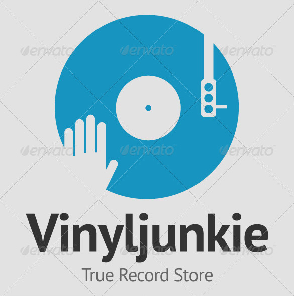 scratch vinyl dj logo template photoshop editable