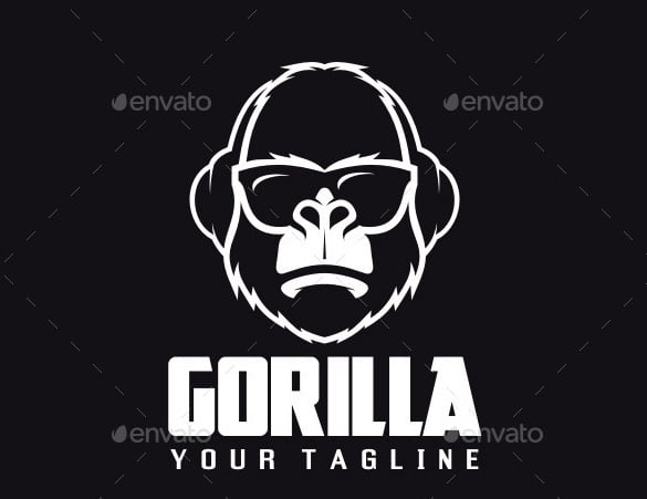 dj gorilla logo template in vector eps