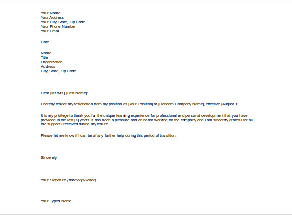 Resign Letter Template Doc from images.template.net
