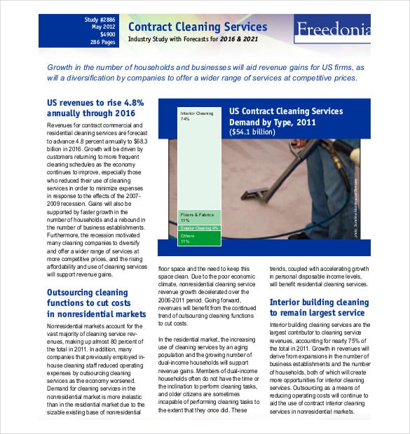 pdf format contract cleaning services free template