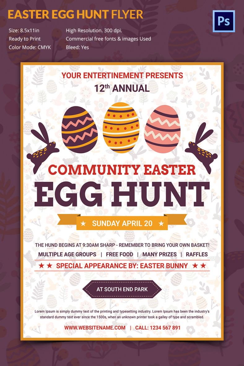 Easter Egg Hunt Flyer Template Free Download