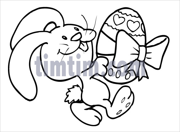 drawing of a smiling easter bunny rabbit printable