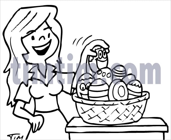 easter eggs mom bw drawing download
