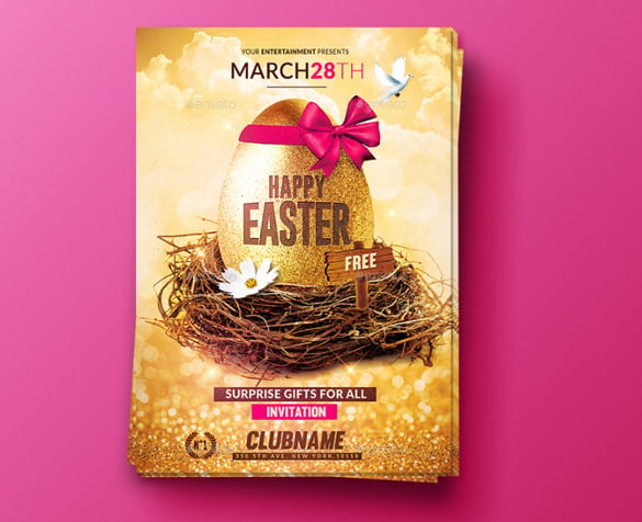 colorful background easter flyer free download