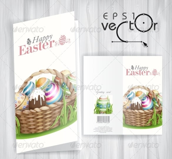 easter background with a basket full easter eggs