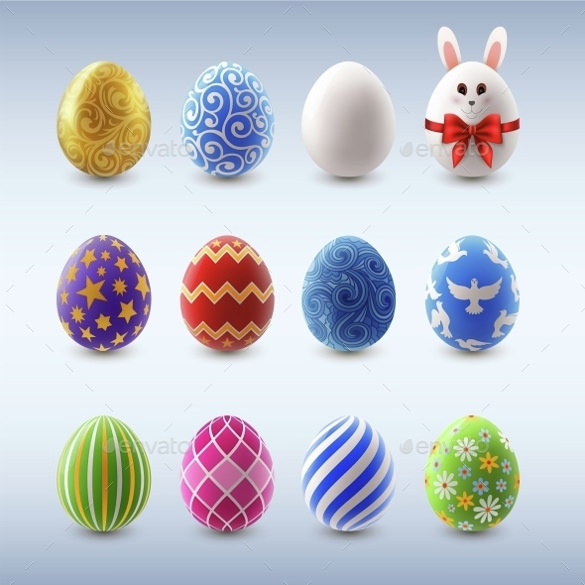 Trendy Easter Eggs Collection in pastel colors SVG PNG EPS