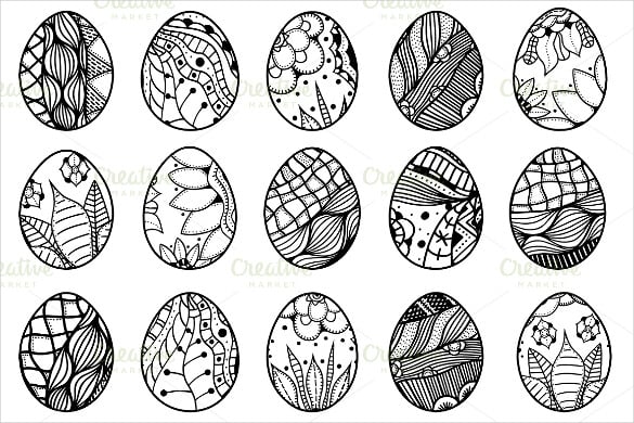 hand drawn easter eggs