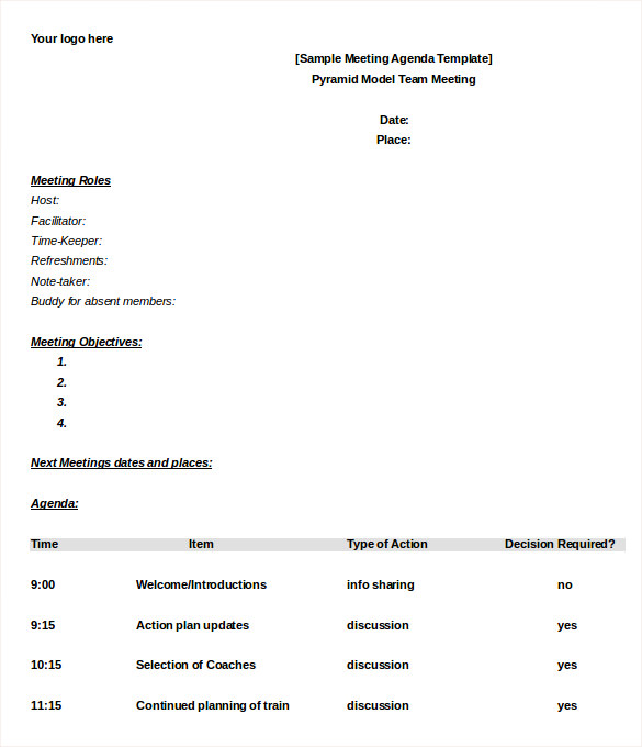 editable meeting agenda word format download