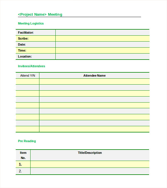 Word Minutes Template 2010