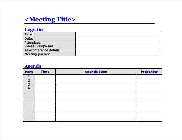 free meeting agenda template download