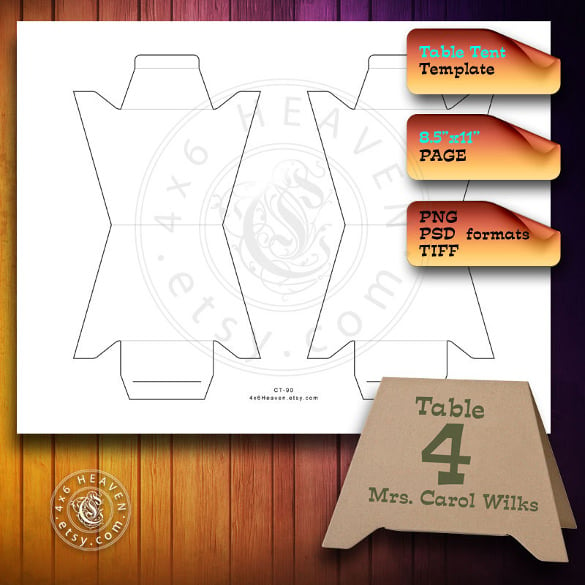 table tent digital template