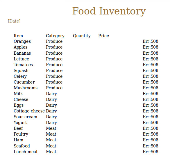 17+ Food Inventory Templates - DOC, PDF