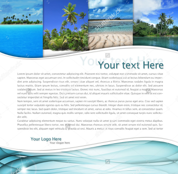 simple travel brochure for beach tourism