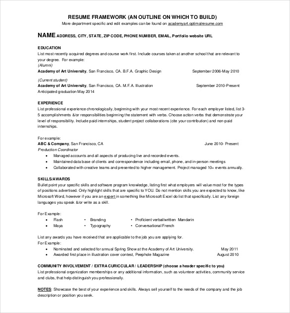 41 E Page Resume Templates Free Samples Examples