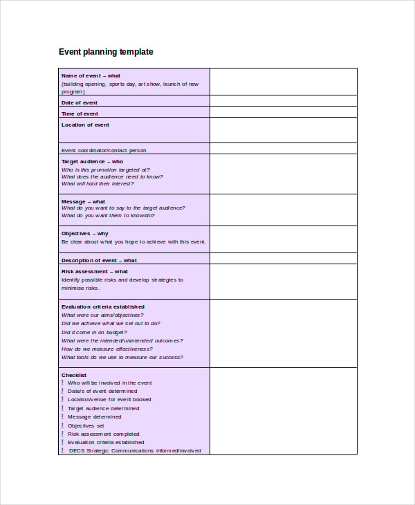 Planning Agenda Template 7+ Free Word, PDF Documents Download Free