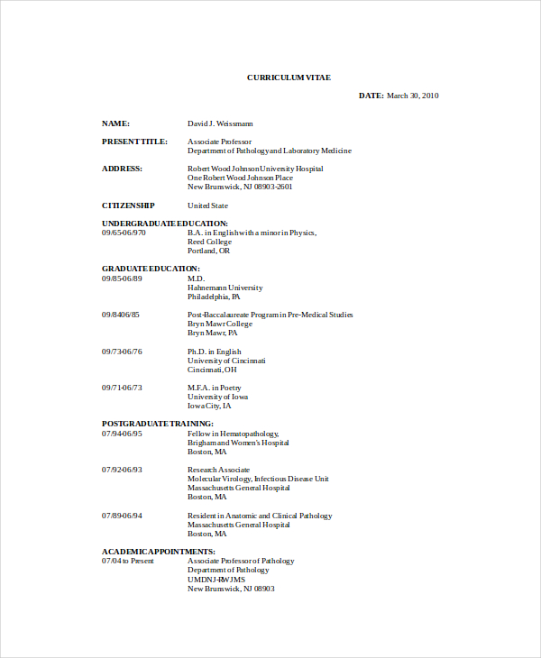 Pathologist Competency Template 6+ Pathologist Resume Templates - PDF, DOC