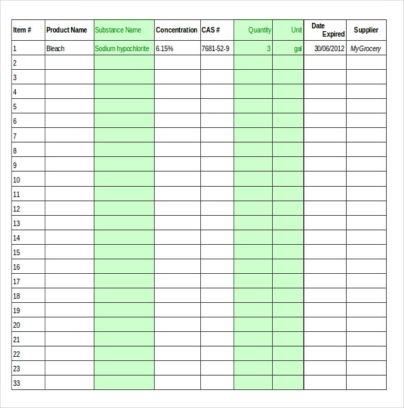 Office Supplies Inventory Spreadsheet Katera