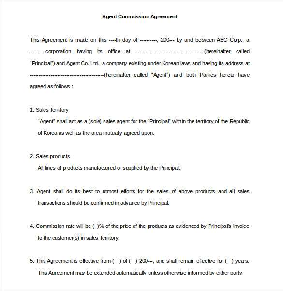 22+ Commission Agreement Templates - Word, PDF, Pages