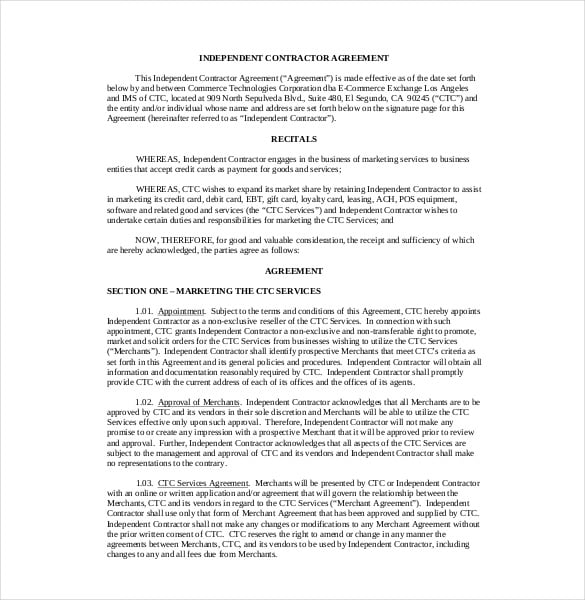 independent contractor agreement template