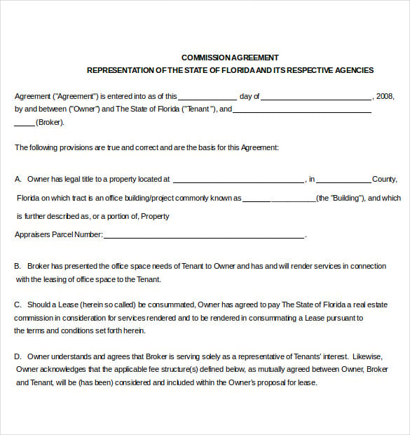agencies commission agreement template