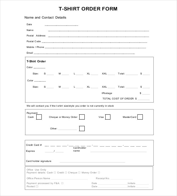 43 Blank Order Form Templates Pdf Doc Excel Free Premium Templates