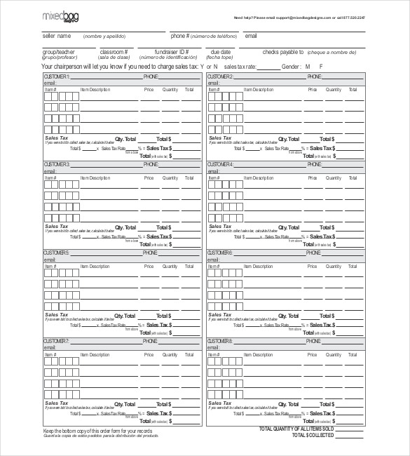 student order form