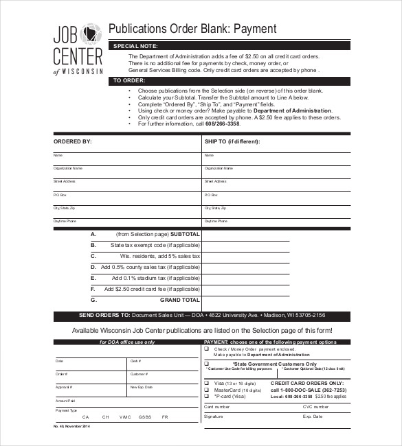 wisconsin publications order blank