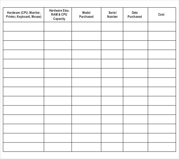 IT Inventory Template - 18+ Free Word, Excel Documents Download