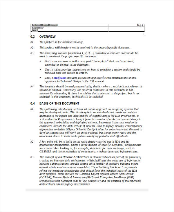 project technical design document