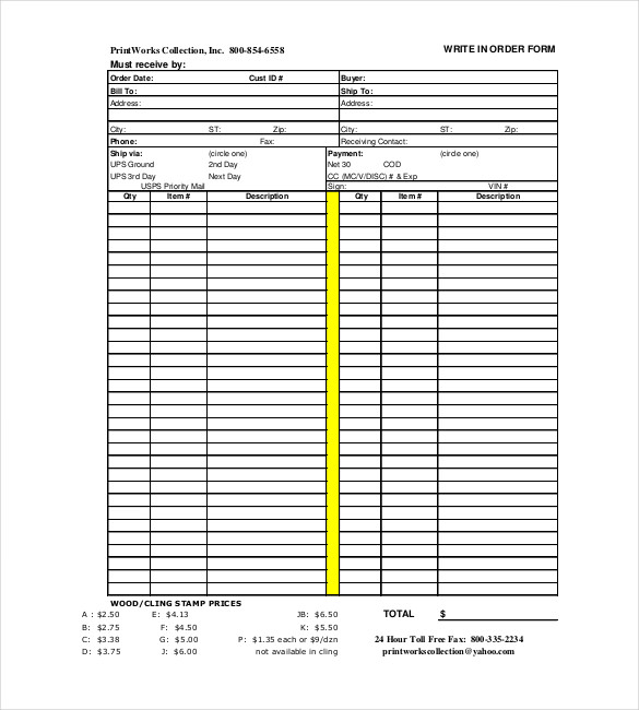 43 blank order form templates pdf doc excel free premium templates