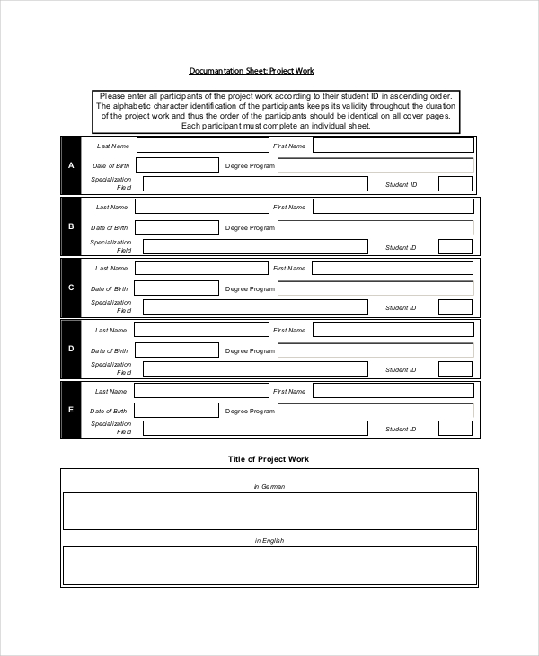 project work documentation