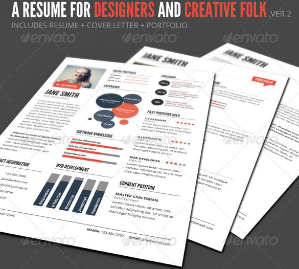 infographic style resume template psd format