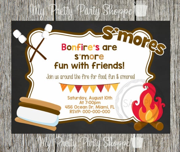 Bonfire Get Together Invitation