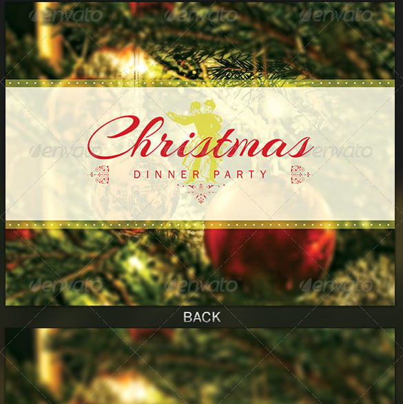 christmas dinner party flyer invite template
