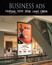 Charity Event Bus Stop Banner Ad Template